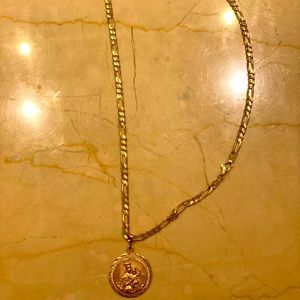 Saint Christopher. 14k gold chain AND medallion